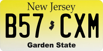 NJ license plate B57CXM