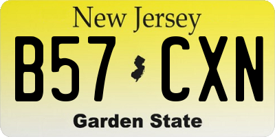 NJ license plate B57CXN