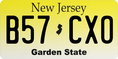 NJ license plate B57CXO