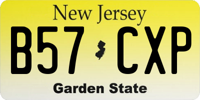 NJ license plate B57CXP