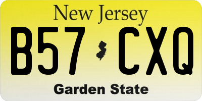 NJ license plate B57CXQ