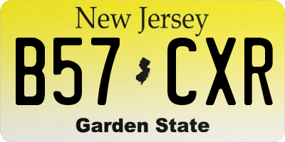 NJ license plate B57CXR