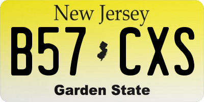 NJ license plate B57CXS