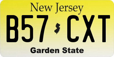 NJ license plate B57CXT