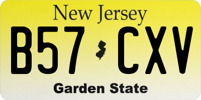 NJ license plate B57CXV