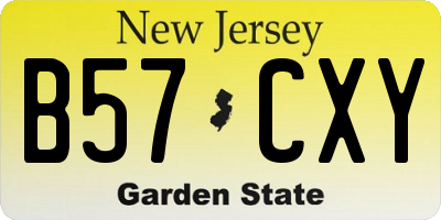 NJ license plate B57CXY