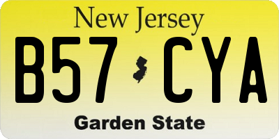 NJ license plate B57CYA