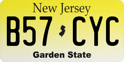 NJ license plate B57CYC