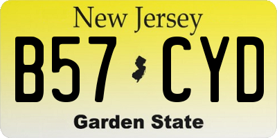 NJ license plate B57CYD
