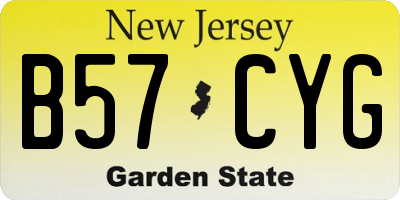 NJ license plate B57CYG