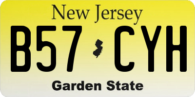 NJ license plate B57CYH