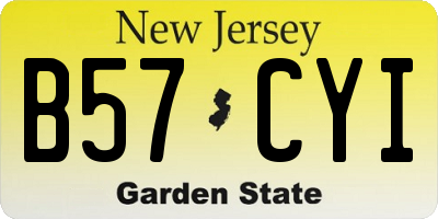 NJ license plate B57CYI