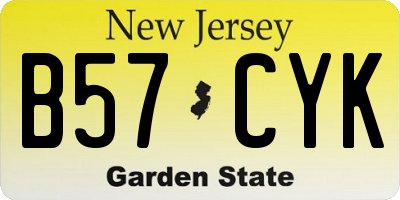NJ license plate B57CYK