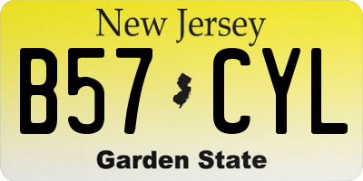 NJ license plate B57CYL