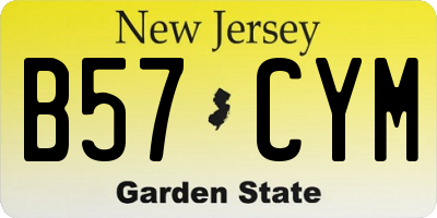 NJ license plate B57CYM