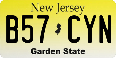 NJ license plate B57CYN