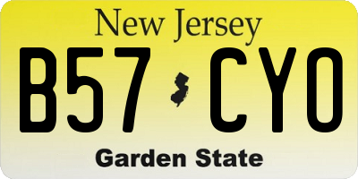 NJ license plate B57CYO