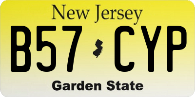 NJ license plate B57CYP