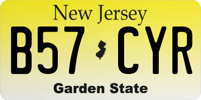 NJ license plate B57CYR