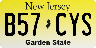 NJ license plate B57CYS