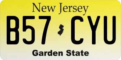 NJ license plate B57CYU