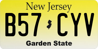 NJ license plate B57CYV