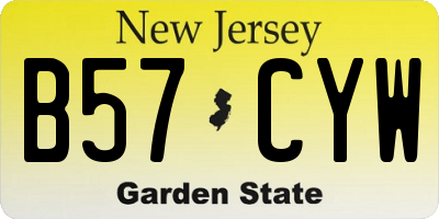 NJ license plate B57CYW