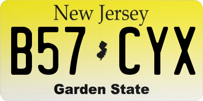 NJ license plate B57CYX