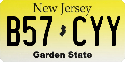NJ license plate B57CYY