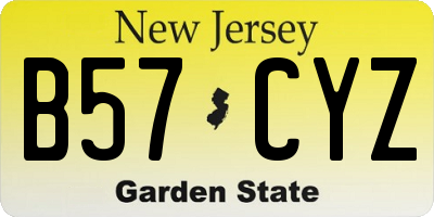 NJ license plate B57CYZ
