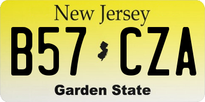 NJ license plate B57CZA