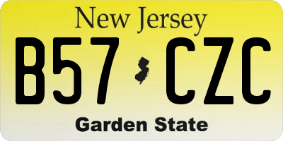 NJ license plate B57CZC