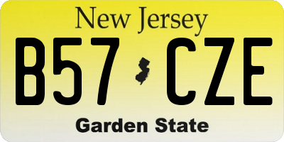 NJ license plate B57CZE