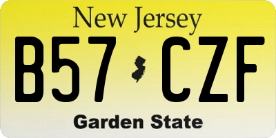 NJ license plate B57CZF
