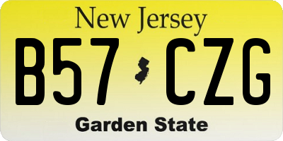 NJ license plate B57CZG