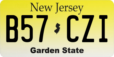 NJ license plate B57CZI