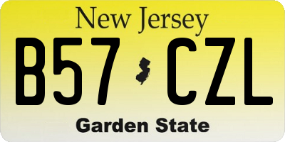 NJ license plate B57CZL