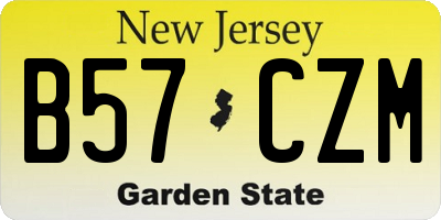 NJ license plate B57CZM