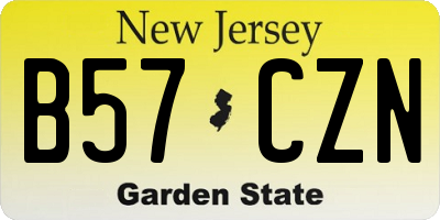 NJ license plate B57CZN