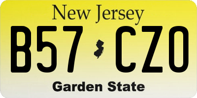 NJ license plate B57CZO