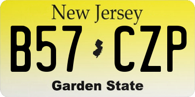 NJ license plate B57CZP