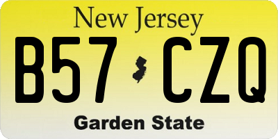 NJ license plate B57CZQ