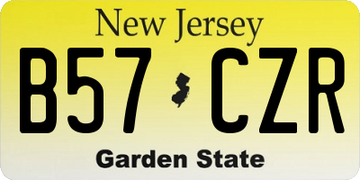 NJ license plate B57CZR