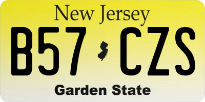 NJ license plate B57CZS