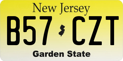 NJ license plate B57CZT
