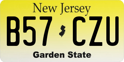 NJ license plate B57CZU