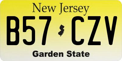 NJ license plate B57CZV
