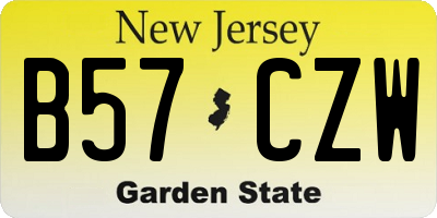 NJ license plate B57CZW