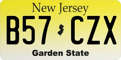 NJ license plate B57CZX
