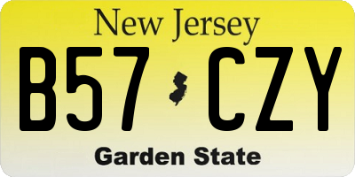 NJ license plate B57CZY